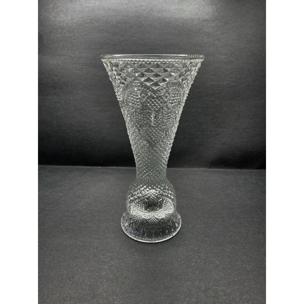 Vintage 1979 Avon Fostoria Hearts & Diamonds Reversible Candle Stick,Vase
